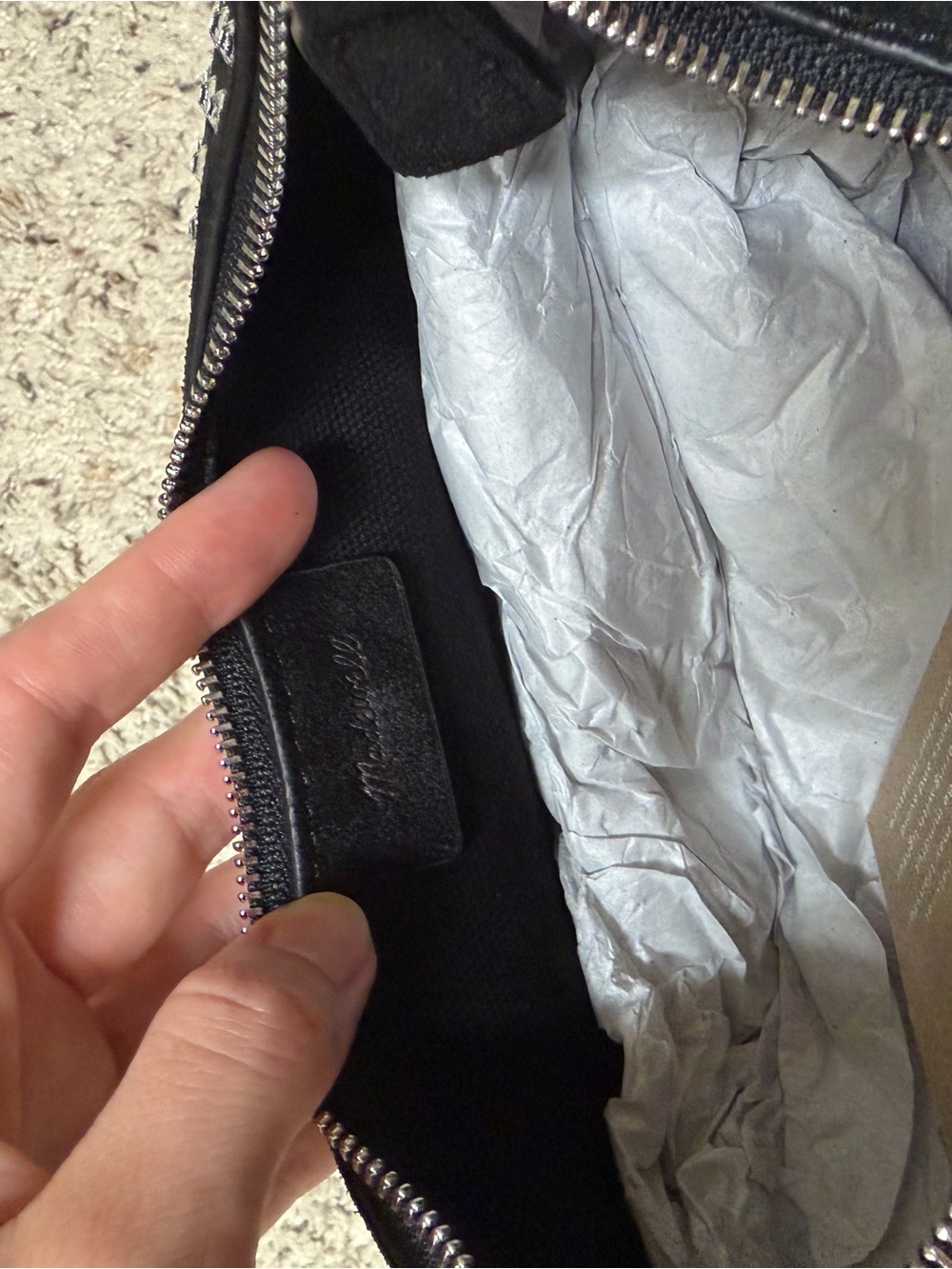 Madewell black suede crystal embellished bag - Picture 6 of 7
